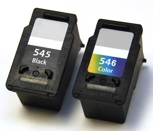 Remanufactured Canon PG-545 Black and CL-546 Colour High Cap. Ink cartridges